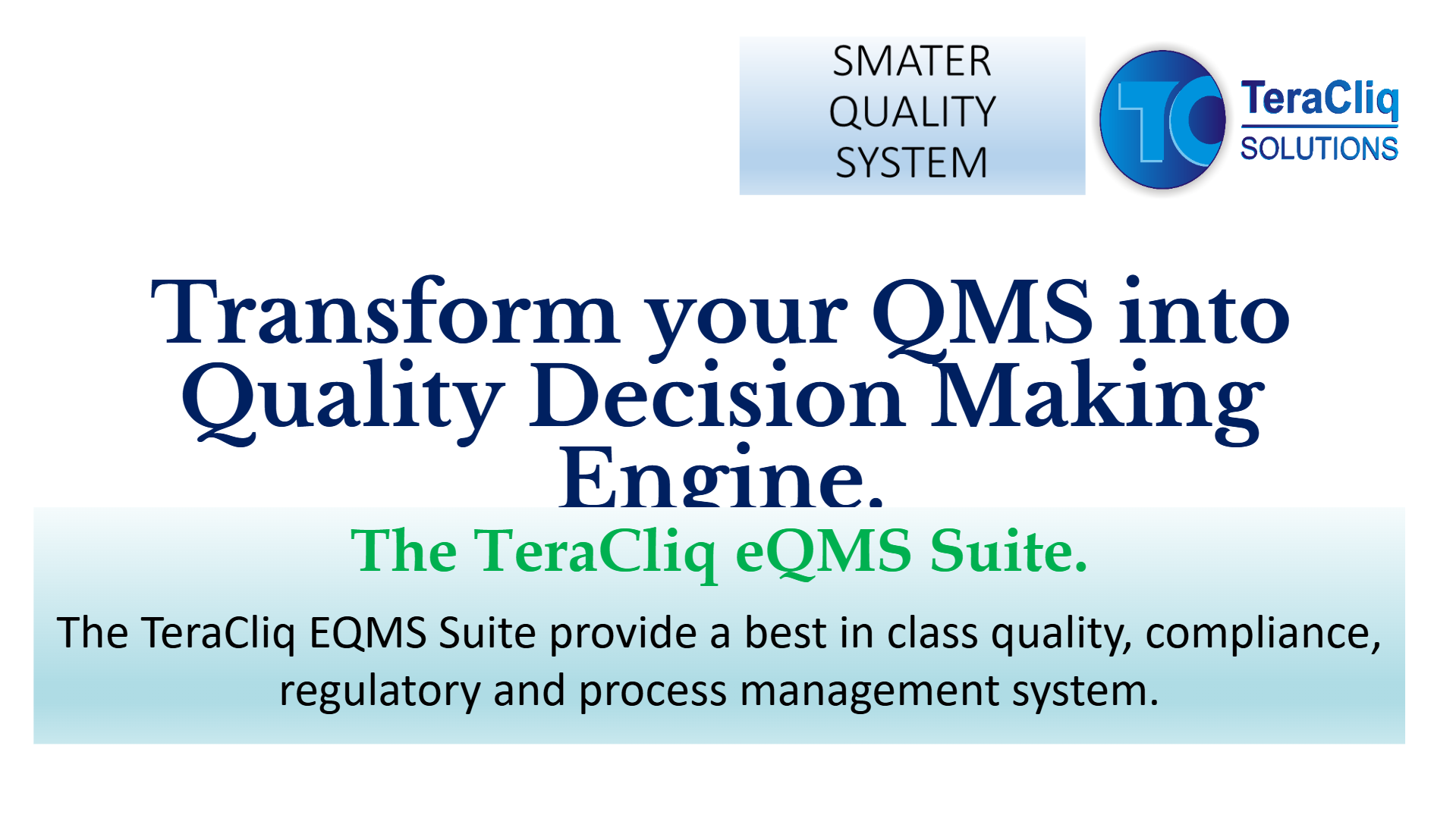 eQMS quality dashboard